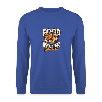 Les aliments ont meilleur goût lorsqu’ils sont partagés - Cooking - Sweat-shirt Unisexe - bleu royal - Devant - Alina (178cm) & Michal (187cm)