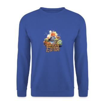 Where fire meets earth - Volcano - Unisex Sweatshirt - royal blue - Front - Alina (178cm) & Michal (187cm)