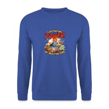 Captivating power of molten fire - Volcano - Unisex Sweatshirt - royal blue - Front - Alina (178cm) & Michal (187cm)