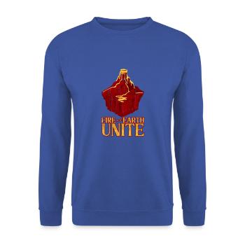 Fire and earth unite - Volcano - Unisex Sweatshirt - royal blue - Front - Alina (178cm) & Michal (187cm)