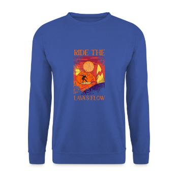 Ride the lava's flow - Volcano - Unisex Sweatshirt - royal blue - Front - Alina (178cm) & Michal (187cm)