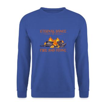 Eternal dance of fire and stone - Volcano - Unisex Sweatshirt - royal blue - Front - Alina (178cm) & Michal (187cm)