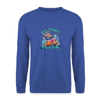 Reef therapy: Dive deep, find serenity - Reef - Unisex Sweatshirt - royal blue - Front - Alina (178cm) & Michal (187cm)