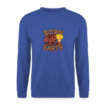 Born from fire, forged by earth - Volcano - Unisex Sweatshirt - royal blue - Front - Alina (178cm) & Michal (187cm)