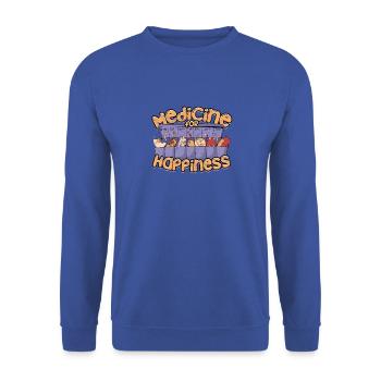 Médecine pour le bonheur - Chaton chat - Amoureux des chats - Sweat-shirt Unisexe - bleu royal - Devant - Alina (178cm) & Michal (187cm)