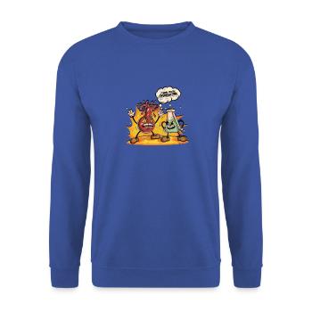 ICH GLAUBE, DU ÜBERREAGIERST - Wissenschaft - - Unisex Pullover - Royalblau - Vorne - Alina (178cm) & Michal (187cm)