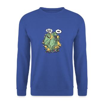 DUDE, DID YOU EAT THE LAST UNICORN? NO! - - Unisex Sweatshirt - royal blue - Front - Alina (178cm) & Michal (187cm)