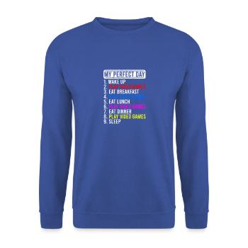 DUDE, DID YOU EAT THE LAST UNICORN? NO! - - Unisex Sweatshirt - royal blue - Front - Alina (178cm) & Michal (187cm)