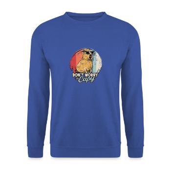 Dont Be Worry Be Capy - Zoo Animal - Animal Lovers - Unisex Sweatshirt - royal blue - Front - Alina (178cm) & Michal (187cm)