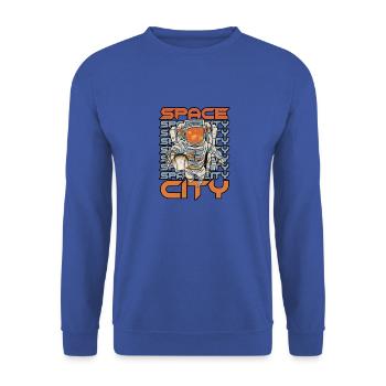 SPACE CITY H-Town Houston - Houston Pride - Unisex Pullover - Royalblau - Vorne - Alina (178cm) & Michal (187cm)