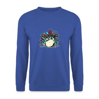 Schlagzeug Percussionist Drummer Octopus - Unisex Sweatshirt - royal blue - Front - Alina (178cm) & Michal (187cm)
