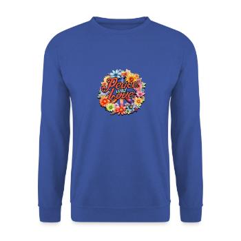 Frieden und Liebe - Harmonie - Unisex Pullover - Royalblau - Vorne - Alina (178cm) & Michal (187cm)