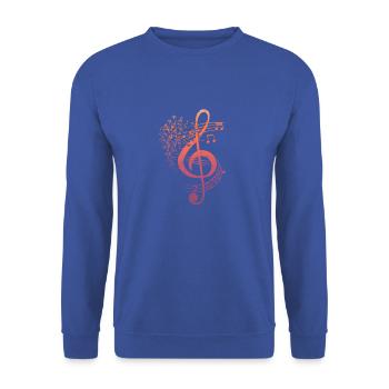 Notenschlüssel Klaviertastatur Piano Klavier - - Sweat-shirt Unisexe - bleu royal - Devant - Alina (178cm) & Michal (187cm)