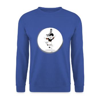 bretonisches Geschenk - Unisex Pullover - Royalblau - Vorne - Alina (178cm) & Michal (187cm)