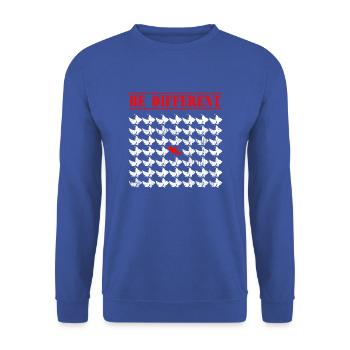 Soyez différent / Sei anders TShirt - Sweat-shirt Unisexe - bleu royal - Devant - Alina (178cm) & Michal (187cm)