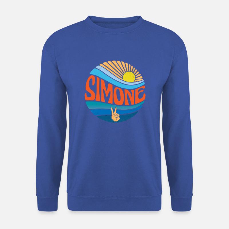 Simone Hemd Vintage Sunset Simone Groovy Tie Dye - Unisex Pullover - Royalblau