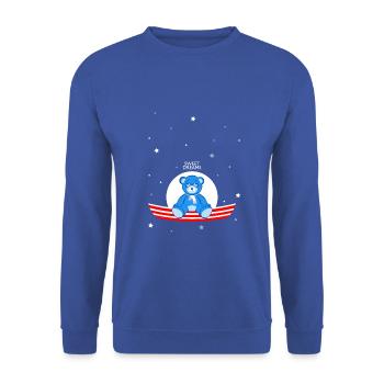 Sleepy Teddy Bear - Unisex Sweatshirt - royal blue - Front - Alina (178cm) & Michal (187cm)