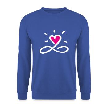 Unendliche Liebe in weiss - Unisex Pullover - Royalblau - Vorne - Alina (178cm) & Michal (187cm)