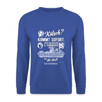 Düsseldorf Die Alt-Stadt Kölsch T-Shirt - Unisex Pullover - Royalblau - Vorne - Alina (178cm) & Michal (187cm)