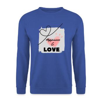 I love clothes / Happiness and Love - Unisex Pullover - Royalblau - Vorne - Alina (178cm) & Michal (187cm)