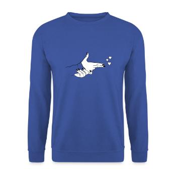 Hände Geste Pistole - Unisex Sweatshirt - royal blue - Front - Alina (178cm) & Michal (187cm)