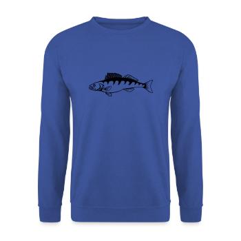 Last throw zander fish fishing - Unisex Sweatshirt - royal blue - Front - Alina (178cm) & Michal (187cm)