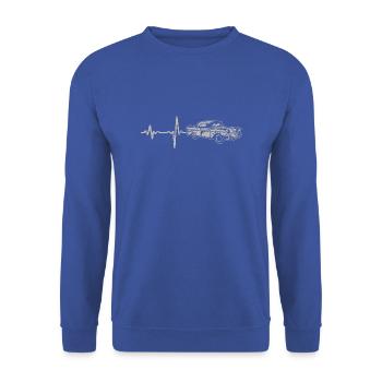 Shirt Cadeau cru Heartbeat - Sweat-shirt Unisexe - bleu royal - Devant - Alina (178cm) & Michal (187cm)