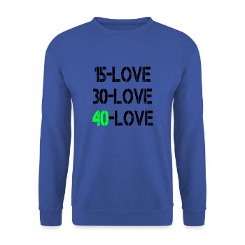 15Amour noir - Sweat-shirt Unisexe - bleu royal - Devant - Alina (178cm) & Michal (187cm)