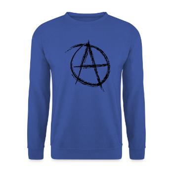 Anarchy A Anti Anti, punk illu super rebell - Unisex Sweatshirt - royal blue - Front - Alina (178cm) & Michal (187cm)