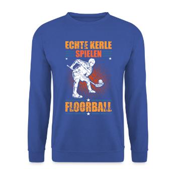 Floorball Unihockey Salibandy Innebandy - Unisex Pullover - Royalblau - Vorne - Alina (178cm) & Michal (187cm)