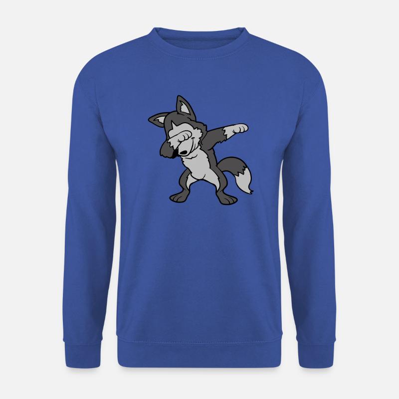 Dabbing Dab Siberian Husky Hund Wolf Tanzen - Unisex Pullover - Royalblau