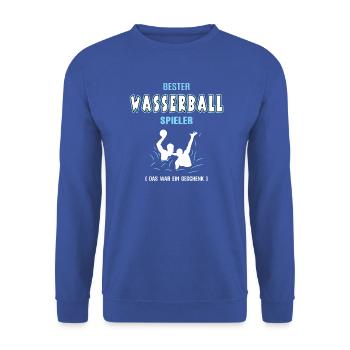 Bester Wasserball Spieler Wasserballer Trainer - Unisex Pullover - Royalblau - Vorne - Alina (178cm) & Michal (187cm)