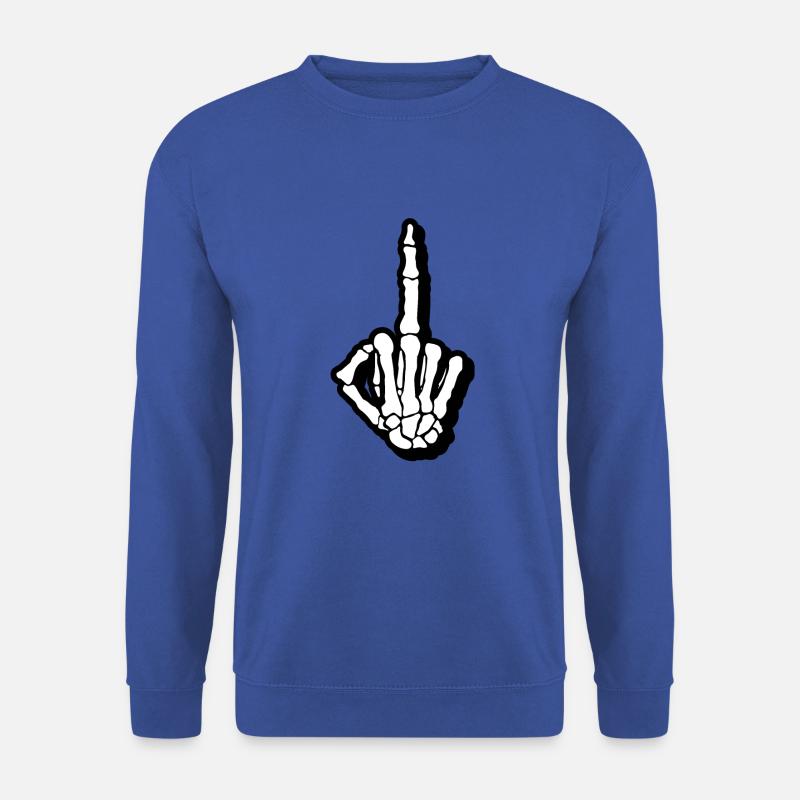 Middle finger skeleton bone - Unisex Sweatshirt - royal blue