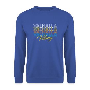 Valhalla Walhalla Viking Wikinger - Unisex Pullover - Royalblau - Vorne - Alina (178cm) & Michal (187cm)