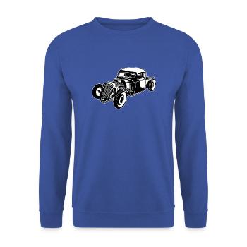 Hot Rod / Rat Rod 08_schwarz weiß - Unisex Pullover - Royalblau - Vorne - Alina (178cm) & Michal (187cm)