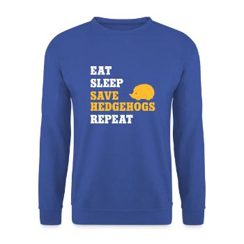 Igel Liebe Tierfreund Weißbauchigel Igelretter - Unisex Pullover - Royalblau - Vorne - Alina (178cm) & Michal (187cm)