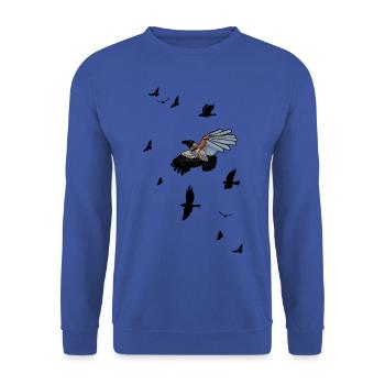 Cyborg Bird - Unisex Sweatshirt - royal blue - Front - Alina (178cm) & Michal (187cm)