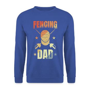 Lustiger Fecht Vater - Unisex Pullover - Royalblau - Vorne - Alina (178cm) & Michal (187cm)