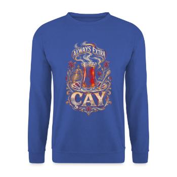 Türkei Türkin Türke Türkiye Always Extra Cay - Unisex Pullover - Royalblau - Vorne - Alina (178cm) & Michal (187cm)
