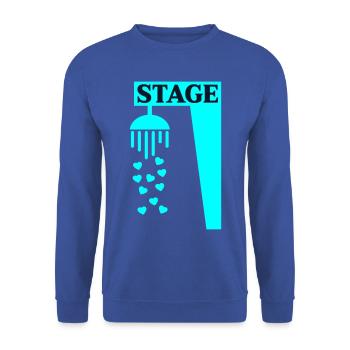 Bühnenduschgesang - Unisex Pullover - Royalblau - Vorne - Alina (178cm) & Michal (187cm)