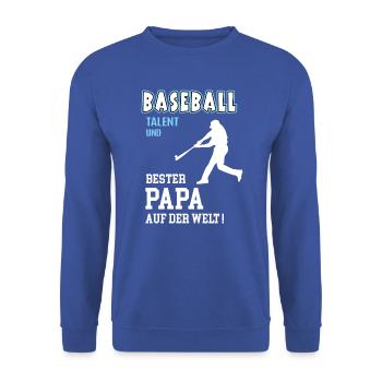 Baseball Bester Papa Vater Vatertag Geburtstag - Unisex Pullover - Royalblau - Vorne - Alina (178cm) & Michal (187cm)