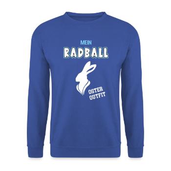 Radball Oster Outfit Radballspieler Ostern - Unisex Pullover - Royalblau - Vorne - Alina (178cm) & Michal (187cm)
