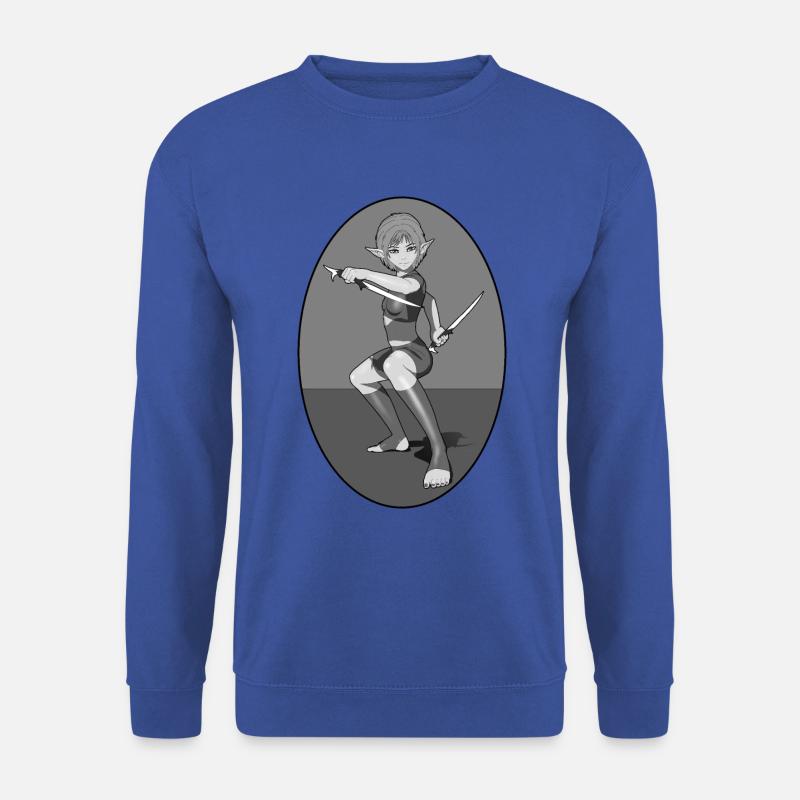 Kampfbereite elfische Frau - Unisex Pullover - Royalblau