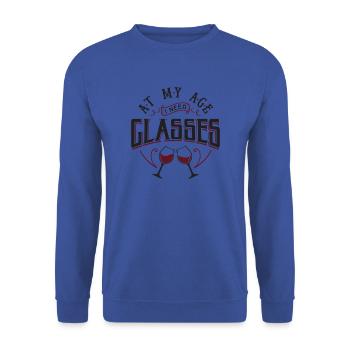 At My Age I Need Glasses Gift - Unisex Sweatshirt - royal blue - Front - Alina (178cm) & Michal (187cm)