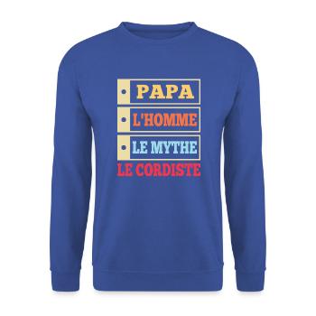 Papa l'homme le mythe le cordiste t-shirt - Sweat-shirt Unisexe - bleu royal - Devant - Alina (178cm) & Michal (187cm)