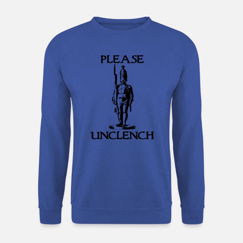 Please Unclench (Black Silhouette) - Unisex Sweatshirt - royal blue