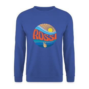 Rossii Shirt Vintage Sunset Rossii Groovy Tie Dye - Sweat-shirt Unisexe - bleu royal - Devant - Alina (178cm) & Michal (187cm)