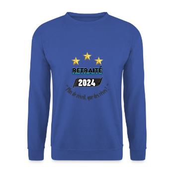 FINALLY RETIREMENT - Unisex Sweatshirt - royal blue - Front - Alina (178cm) & Michal (187cm)