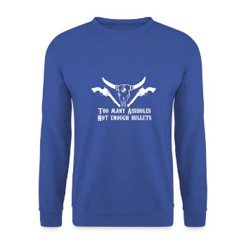 trop de connards - Sweat-shirt Unisexe - bleu royal - Devant - Alina (178cm) & Michal (187cm)