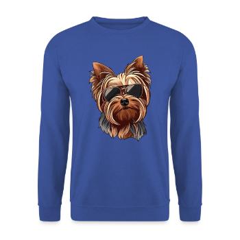 Shih Tzu Art - Unisex Sweatshirt - royal blue - Front - Alina (178cm) & Michal (187cm)